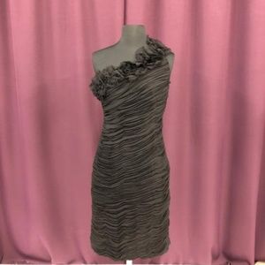 Calvin Klein Silk Black One Shoulder Dress